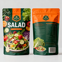 Sacs personnalisés en aluminium thermoscellables écologiques pour emballage alimentaire, sacs à fermeture éclair verticaux pour légumes et salades