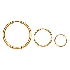 Anting Hoop Bulat 3 Ukuran untuk Wanita, Titanium G23 Lapis Emas, Tahan Air, Anting Lingkaran Besar, Anting Mewah, Perhiasan Pesta - Product Image 1