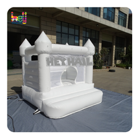 Tout blanc 6x6ft Mini Bounce House Safe Amovible Mesh Petit château gonflable blanc pour la location de tout-petits