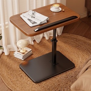 Table de chevet réglable en hauteur avec support pliable, cadre en bois de noyer noir, pour utilisation à côté du canapé de chambre à coucher - Product Image 1