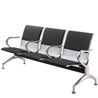 Banc d'attente moderne en PU avec accoudoir central, 1/2/3/4/5 places, pour hôpital, aéroport, salle de sport, salon, réception publique
