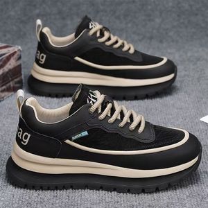 M6300 Zapatos de <span class=keywords><strong>Viaje</strong></span> para Hombre con Suela Gruesa, Primavera Otoño, Negros, Impermeables, de Cuero, Zapatos de Trabajo, Zapatos Deportivos Antideslizantes para Hombre - Product Image 4