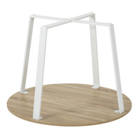 Table à manger ronde moderne en tôle blanche, plateau en MDF, pieds en fer, capacité de 4 places, mobilier de salle à manger de marque haut de gamme