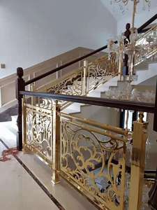 Rampe d'escalier en bois de chêne rose de style américain antique pour hall d'<span class=keywords><strong>hôtel</strong></span>, escalier incurvé sculpté en bois, marches d'escalier en acajou pour villa - Product Image 2