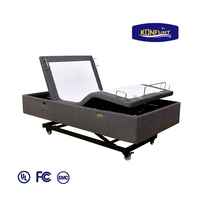 Split King Massage Verstellbares Bettgestell Multifunktionale Positionen Unterbettbeleuchtung Elektrisches Bett