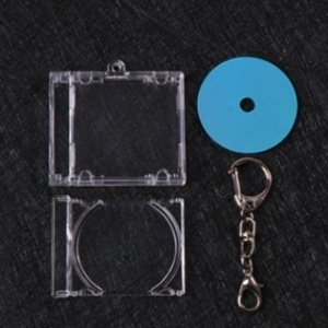 <span class=keywords><strong>Llaveros</strong></span> al por mayor: Mini llavero de CD, llavero de <span class=keywords><strong>acrílico</strong></span> NFC, mini dijes de diseño para bolso, llavero con forma de estuche de CD, llavero de CD <span class=keywords><strong>en</strong></span> blanco DIY, recuerdo único - Product Image 1