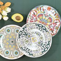 Nouvelle assiette en céramique artistique bohème vintage de 10 pouces CS020 pour la maison, l'hôtel, le restaurant