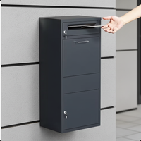 Boîte aux lettres extérieure autoportante en métal, étanche, antivol, à 3 niveaux, avec serrure à clé et finition thermolaquée