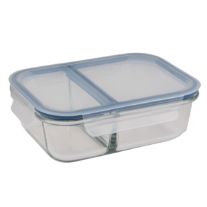 Juego de 8 Recipientes de Vidrio con 2 Compartimentos, Lonchera de Vidrio para Almacenamiento de Alimentos con Tapa de Cierre a Presión - Product Image 1