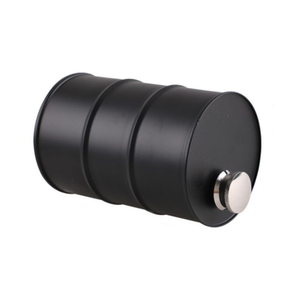 Aangepaste 25Oz/750Ml Tonvormige Rvs Heupfles Zwart Alcohol Whisky Heupfles Fles - Product Image 1