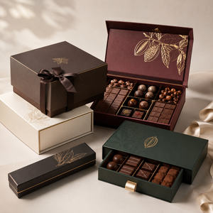 Scatola Regalo Personalizzata di Lusso per Barrette di <span class=keywords><strong>Cioccolato</strong></span> <span class=keywords><strong>e</strong></span> Fragole con Finestra, Vuota, Design Personalizzabile Gratuito per Matrimoni <span class=keywords><strong>e</strong></span> Ramadan - Product Image 1
