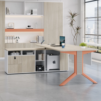 Nouveau bureau de direction en forme de L, moderne, luxueux, réglable, durable, avec tiroir à dossiers et garantie d'un an, fabriqué en bois