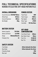 85 km/u Elektrische High-Speed Dirtbike 8KW 330N.m Dual Sport E-Moto Hydraulische Remmen Dubbele Rijmodi Off-Road Motorfiets voor EU en VS