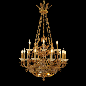 Lustre en laiton antique de style baroque pour salon, villa, château, suspension de luxe, lampadario di <span class=keywords><strong>cristallo</strong></span> - Product Image 4