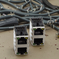 Conector RJ45 Cat6 MagJack T1/E1 Blindado de 8 Puertos 8P8C con LED, Enchufe Ethernet para Montaje en Panel, 1.5A
