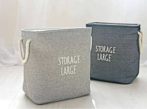 Panier à linge pliable en toile de coton de grande taille, style arrondi, avec logo personnalisé, sac à cordon écologique - Product Image 6