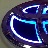 Badges circulaires rouges Led 3D 4D 5D, emblèmes de voiture, calandre, adaptés aux Toyota, Honda, FORD, KIA, BENZ, Opel, 1 pièce