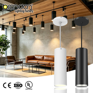 Suspension cylindrique moderne UL pour plafond commercial, réglable 45 °   60 °   Spots encastrés LED 5CCT, luminaires linéaires sur rail - Product Image 1