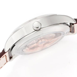 Reloj Mecánico Automático de Alta Calidad para Hombre, con Fase Lunar Celestial, Triple Calendario, Caja de Acero Plateado y Esfera Gris con Efecto Rayos de Sol - Product Image 5