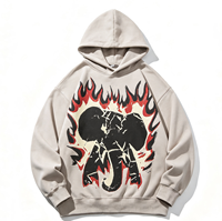 Weimi personnalisé Kornit imprimé poids lourd soleil fané fissuré éléphant flamme DTG impression Vintage lavage à l'acide sale Spray Streetwear
