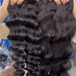 ผู้ค้าส่งผมแท้แบบมัด  สีธรรมชาติ  แบบลอนลึก  ต่อผม  ผมดิบ  แบบมัด  จัดเรียงเกล็ดผม  แบบเย็บสองชั้น - Product Image 1
