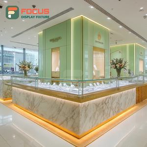 Kiosque de vente au détail moderne, présentoirs pour bijoux, structure métallique, vitrine de boutique - Product Image 5