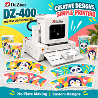 Machine d'impression sans plaque DZ-400 pour les supports de gobelets en papier, les sacs en papier kraft et les emballages en papier, imprimante numérique à jet d'encre en une seule passe