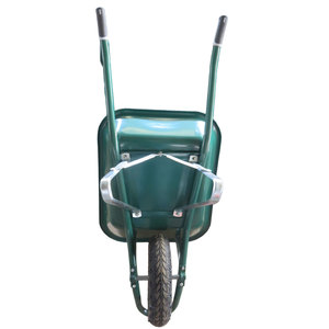 WB6400M 130kg Heavy Duty Construction Wheelbarrow 4.00-8 Pneumatic Rubber <b>Wheel</b> Powder Coated 0.9mm Steel Metal Tray - Product Image 3