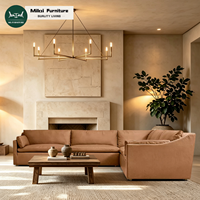 Ensemble de canapés modulaires en cuir modernes, fabrication usine, coussins doux et confortables, structure en bois massif, pour hôtel, villa, maison