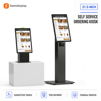Kiosque de commande de restaurant autonome de 21 pouces avec écran tactile Android Windows, imprimante 80 mm, terminal de paiement QR pour la restauration