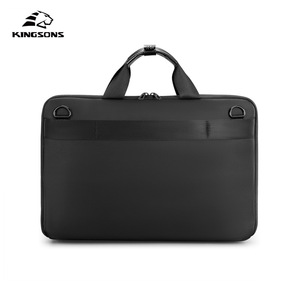 Kingsons Men's Business Briefcase Black Polyester Zipper Office Travel Bag For Computer Document Storage - Product Image 2