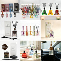 Diffuseur d'arômes OEM pour la maison, collection hôtelière, désodorisant longue durée sans alcool, bâtonnets en fibre de rotin, fleurs séchées