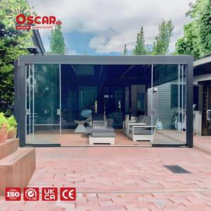 Pergola en aluminium avec toit et portes coulissantes en verre ou stores occultants, abri solaire pour balcon, patio, jardin, pergola <span class=keywords><strong>de</strong></span> détente en plein air - Product Image 1