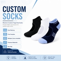 Chaussettes de yoga et de Pilates personnalisables pour femmes, antidérapantes, respirantes et confortables, avec grip pour Pilates et Barre