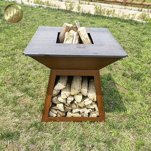 Parrilla Eléctrica de Acero Corten con Brasero, Parrilla Rectangular de Carbón para Exteriores, para <span class=keywords><strong>Leña</strong></span> - Product Image 2