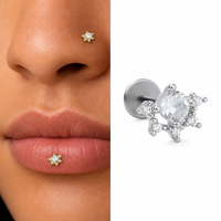 ZUOLA G23 Piercings de nez en titane à enfiler, hypoallergéniques, sans nickel, piercings de lèvre à dos plat, bijoux de piercing élégants et confortables