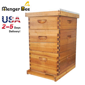 Nouvelle ruche Langstroth complète à 3 niveaux avec 10 cadres en bois de sapin enduit de cire, stock américain, expédition rapide 2-5 jours - Product Image 3