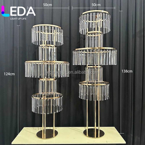 LEDA ชุดตกแต่งดอกไม้งานแต่งงานสุดหรูหราสีทอง พร้อมอุปกรณ์ประกอบฉาก ชั้นวางดอกไม้รูปชิงช้าสวรรค์หลายชั้น ทำจากเหล็กดัดเคลือบไฟฟ้า - Product Image 6