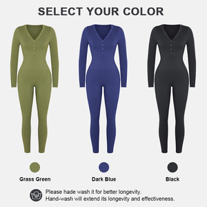 Vente en gros de nouvelles combinaisons une pièce à manches longues pour femmes sans couture barboteuses Shapers <span class=keywords><strong>combinaison</strong></span> caractéristique respirante - Product Image 2