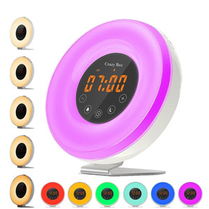 Sunrise Wake Up Lamp Alarm <b>Clock</b> With <b>Led</b> Light And Fm Radio For Bedroom Living Room - Product Image 2