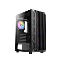 Boîtier PC Gamer Antec AX82 Mid-Tower en alliage d'aluminium perforé, façade ATX noire avec fenêtre latérale pour PC Gamer