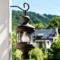 Crochets de suspension robustes en métal noir pour pots de fleurs, mangeoires à oiseaux, lanternes, carillons éoliens, décoration de jardin extérieur