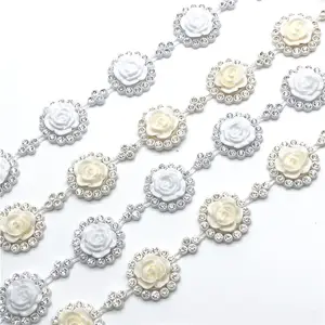 Sun rose plastic thread diamond connection rhinestone row diamond crystal rhinestone banding trim