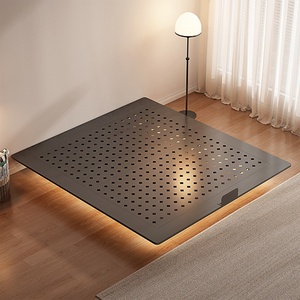 Tête <span class=keywords><strong>de</strong></span> <span class=keywords><strong>lit</strong></span> en acier au carbone avec éclairage intégré et <span class=keywords><strong>suspension</strong></span>. Chambre à coucher principale moderne et minimaliste, <span class=keywords><strong>lit</strong></span> double, style minimaliste italien - Product Image 5