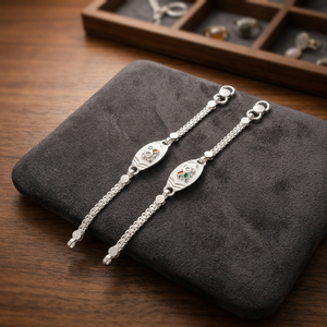 Bracelet ajustable en argent sterling 925 avec breloque bébé, bracelet porte-bonheur pour enfants, bijoux pour nourrissons et tout-petits, cadeau pour enfants - Product Image 2