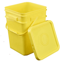 Gqs carrés avec couvercle, peinture rectangulaire en plastique, baril carrés de 18 litres, pour la peinture