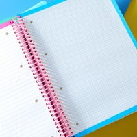 Carnet spirale A4 mignon animaux de dessin animé, 120 feuilles, papier ligné et quadrillé détachable, fournitures scolaires en gros