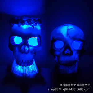 Skull Resin <b>Vase</b> With Light And Bottom For Home Decor Halloween Gift Flower Arrangement Eclectic Style - Product Image 3