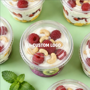 Gobelets en plastique PP pour desserts avec couvercles, diamètre 90 mm, 500 ml, paroi simple, pour yaourt et collations - Product Image 6