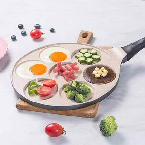 Poêle à crêpes antiadhésive 7 trous 26Cm, 1 pièce, nouvelle cuisine de noël, <span class=keywords><strong>Mini</strong></span> visage et Smile - Product Image 4